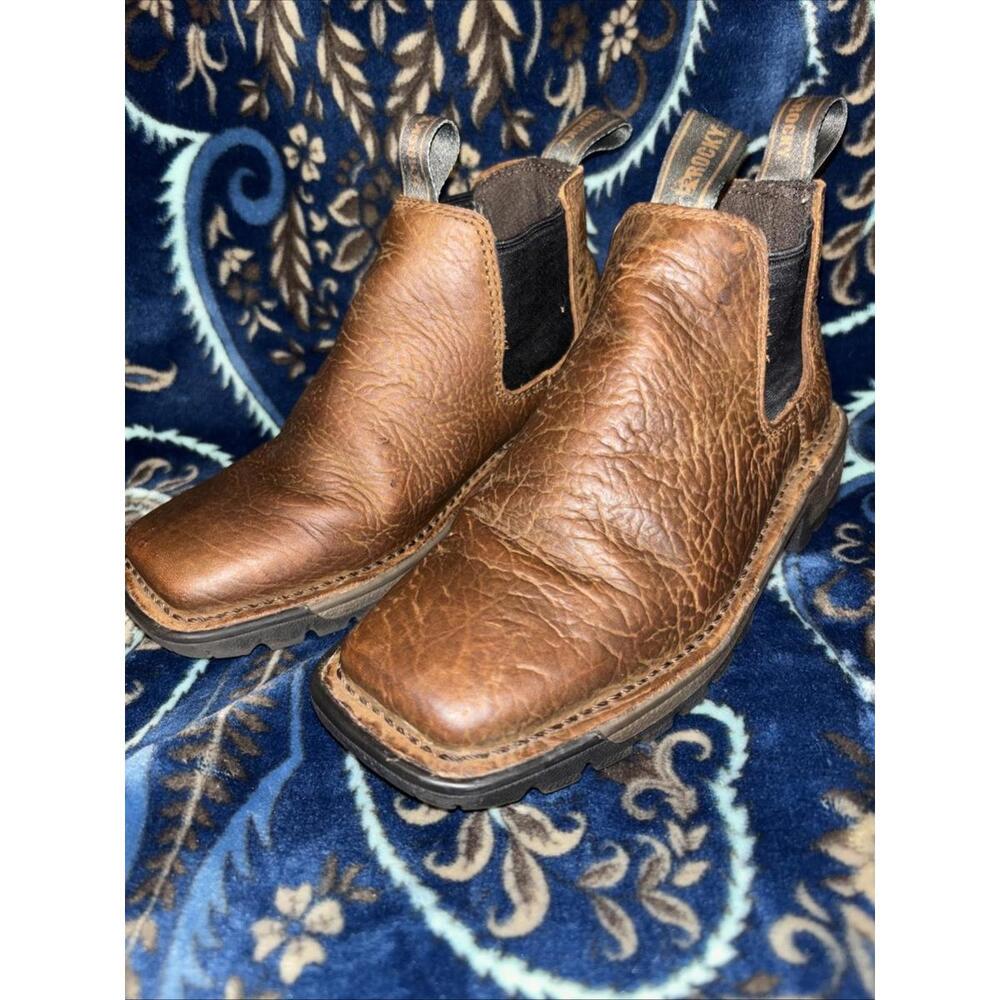 Rocky Kids' Legacy US12  EU32 Western Boot Leather Pull On Brown 4”